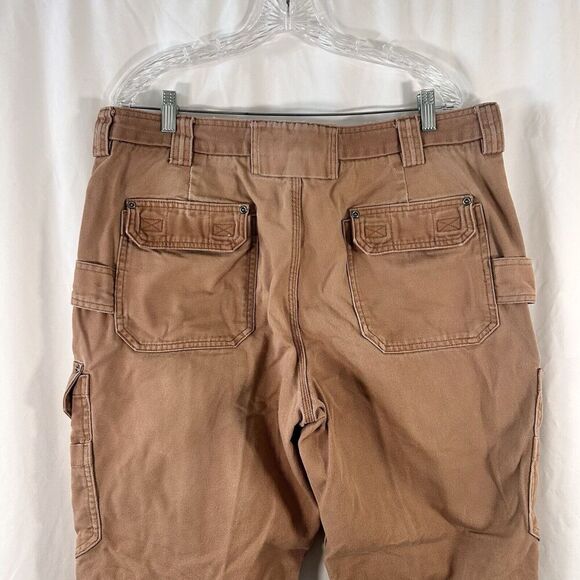 Duluth Cargo Pants Men's 40x32 Brown Canvas Button Zip 100% Cotton - Picture 9 of 13
